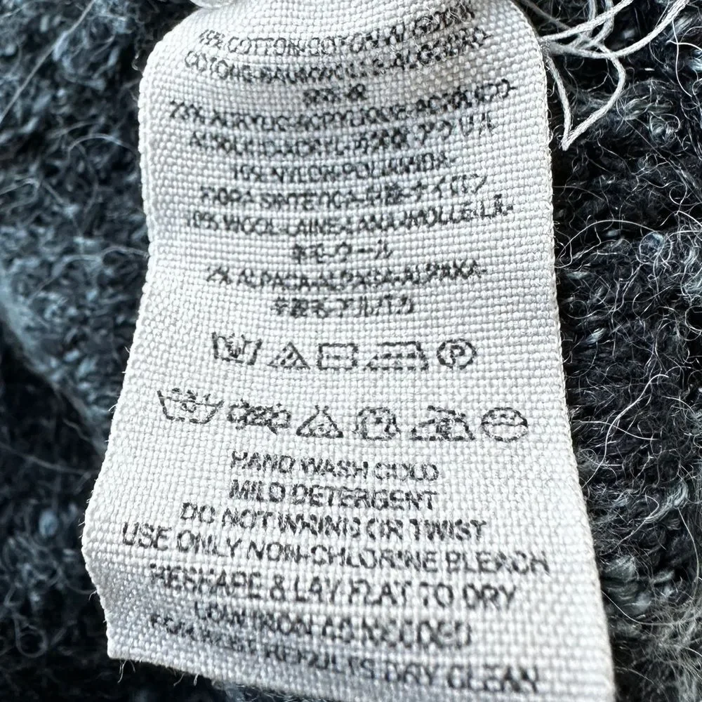 Free People In My Pocket Cropped Boxy Sweater w/ Pockets in Charcoal Grey XS - Picture 14 of 15